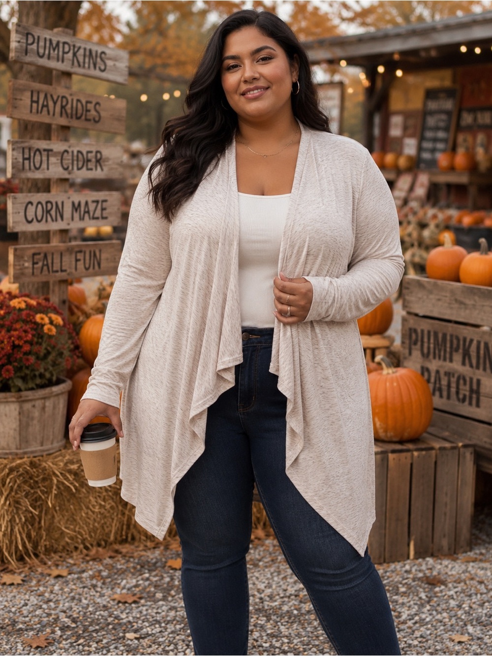 Torrid Super Soft Open Front Cardigan | Cream Oatmeal | Size 3X